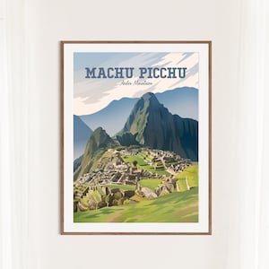 Machu Picchu Print | Inca Trail Peru | Machu Picchu View from Sun Gate | Andes Mountains Peru Travel Poster | Andes Mountains Travel Art