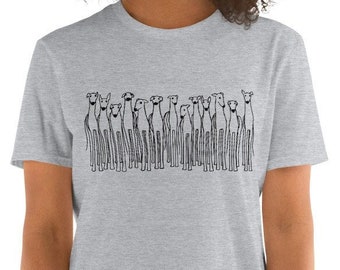 Greyhounds T-Shirt | Cute Shirt for Greyhound Lover | Whippets | Sighthounds in a Row Tee | Gift for Greyhound Lover