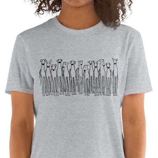 Greyhounds T-Shirt | Cute Shirt for Greyhound Lover | Whippets | Sighthounds in a Row Tee | Gift for Greyhound Lover