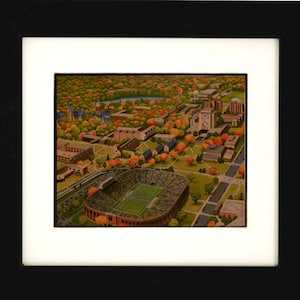 Notre Dame Painting, Fighting Irish, Notre Dame Football Stadium, Notre Dame Band, Campus, Wall Art, Notre Dame gift, Football Saturday