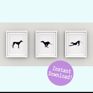Greyhound Printable Art, Silhouette Art, Digital Download, Greyhound Running, Greyhound Print, Minimalist Art, Whippet, Sighthound, Outline
