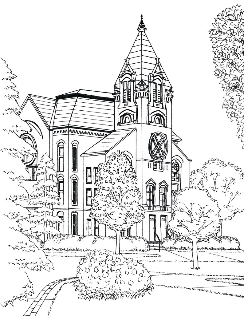 Notre Dame Washington Hall Printable Artwork | Etsy