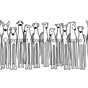 DIGITAL DOWNLOAD - Printable Greyhound Art, Greyhound Download, Black and White Greyhound, Greyhound Drawing, Greyhound Adoption
