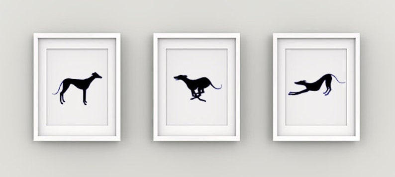 Greyhound Printable Art, Greyhound Silhouette, Greyhound Gift, Greyhound Running, Minimalist Greyhound, Whippet Art, Sighthound Art, image 1