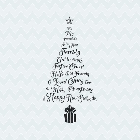 Christmas Tree Christmas Message Christmas Star Vector Cricut Silhouette Die Cut Print Decal Svg Dxf Png Pdf Digital Download
