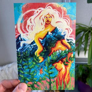 Lady of Light Postkarte 4 "x 6" Mini Kunstdruck