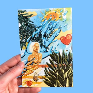 Mini carte postale Coup de coeur, 10 x 15 cm, impression d'art