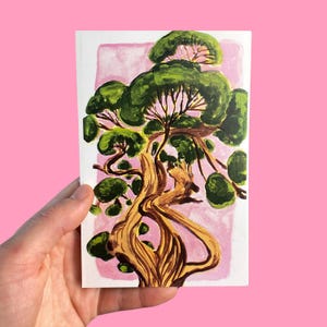 Pink Pine Postkarte 4 "x 6" Mini Kunstdruck