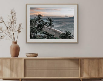 Maui Sunset Photography Print: Hawaii Beach Scene (Digital Download)
