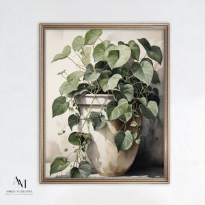 Heartleaf Philodendron Watercolor Print: Vintage Botanical Art (Digital Download)