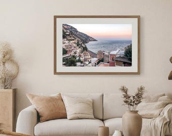 Positano Sunset Photograph: Amalfi Coast Italian Scenery (Digital Print)