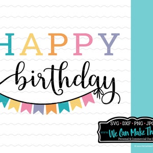 Happy Birthday SVG, card svg, birthday svg, png, birthday design svg, birthday clipart, birthday banner svg, banner svg for cricut, birthday