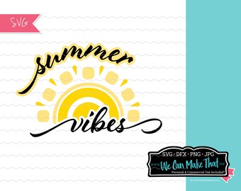 Summer Vibes SVG, summer cut file for cricut, sunny beach svg, beach vibes svg, hello summer svg, Summer lover svg, Beach tote svg for kids