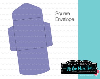 Square Envelope SVG File easy to make paper pocket template, Cricut gift card envelope, mini envelope file, png, jpg, square envelope