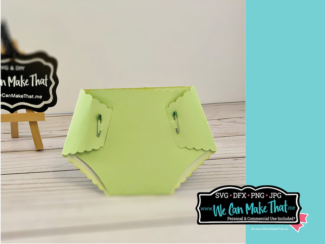 Diaper Card SVG baby annoucement shower gift card holder Etsy