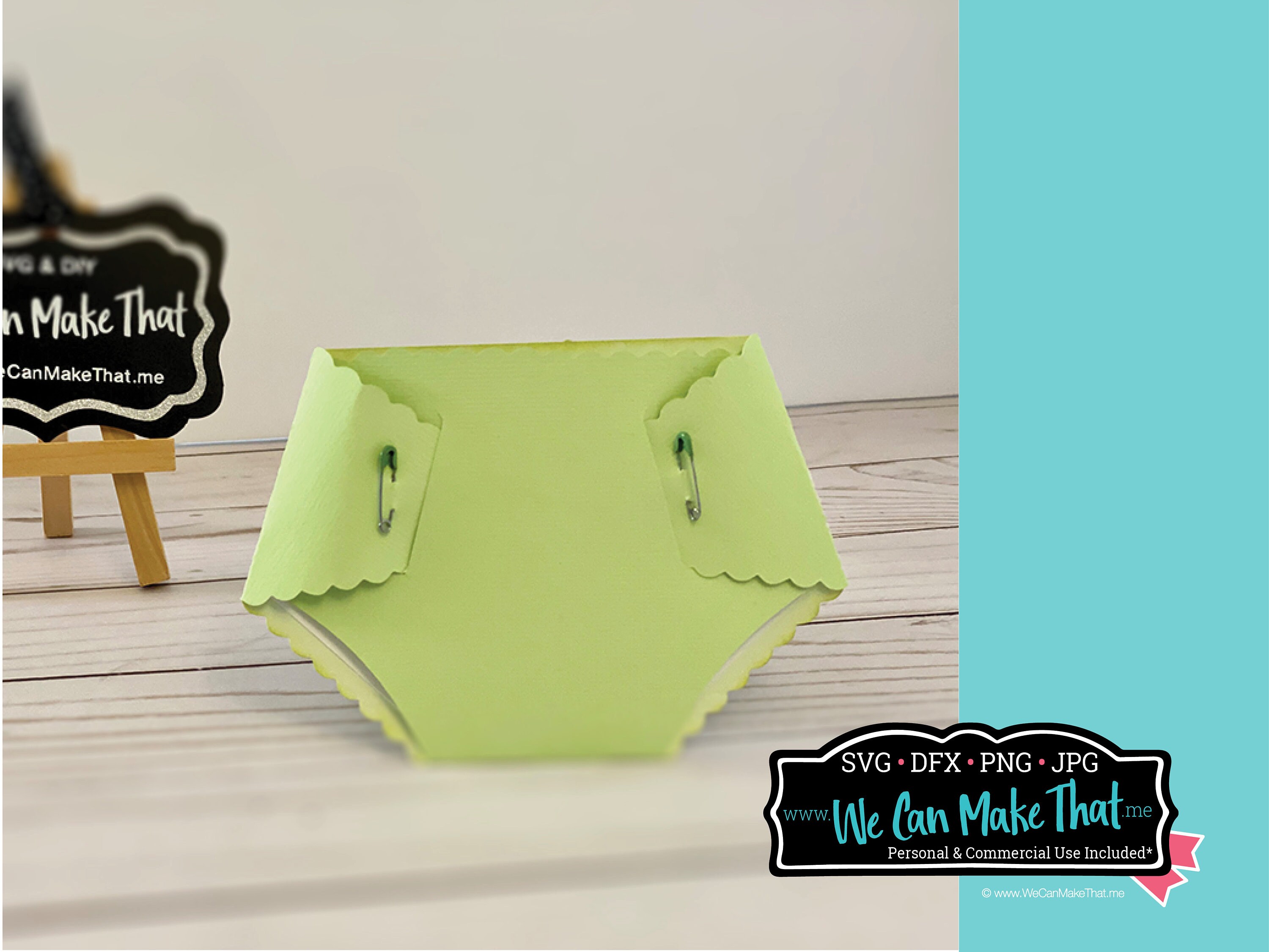 Diaper Card SVG, New Baby Annoucement, Baby Shower Gift Card Holder