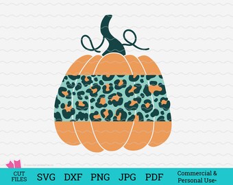 Leopard Print Pumpkin SVG, Fall Shirt Design (Digital Download)