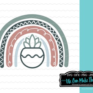 Boho Succulent Rainbow SVG, succulent svg idea, boho rainbow svg cricut, Boho Svg for Cricut, boho succulent png, Rainbow Sublimation Design