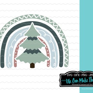 Boho Tree Rainbow SVG, winter svg idea, Boho Winter Svg, Winter Boho Svg for Cricut, boho christmas tree png, Rainbow Sublimation Design