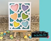 Candy Heart Card SVG, valentine's day card cut file, svg valentines, dfx png for Cricut, simple cricut card, easy to make valentines, heart