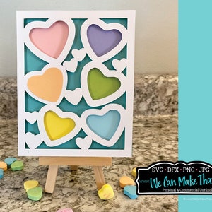 Candy Heart Card SVG, arquivo de corte de cartão de dia dos namorados, svg valentines, dfx png para Cricut, cartão cricut simples, fácil de fazer dia dos namorados, coração