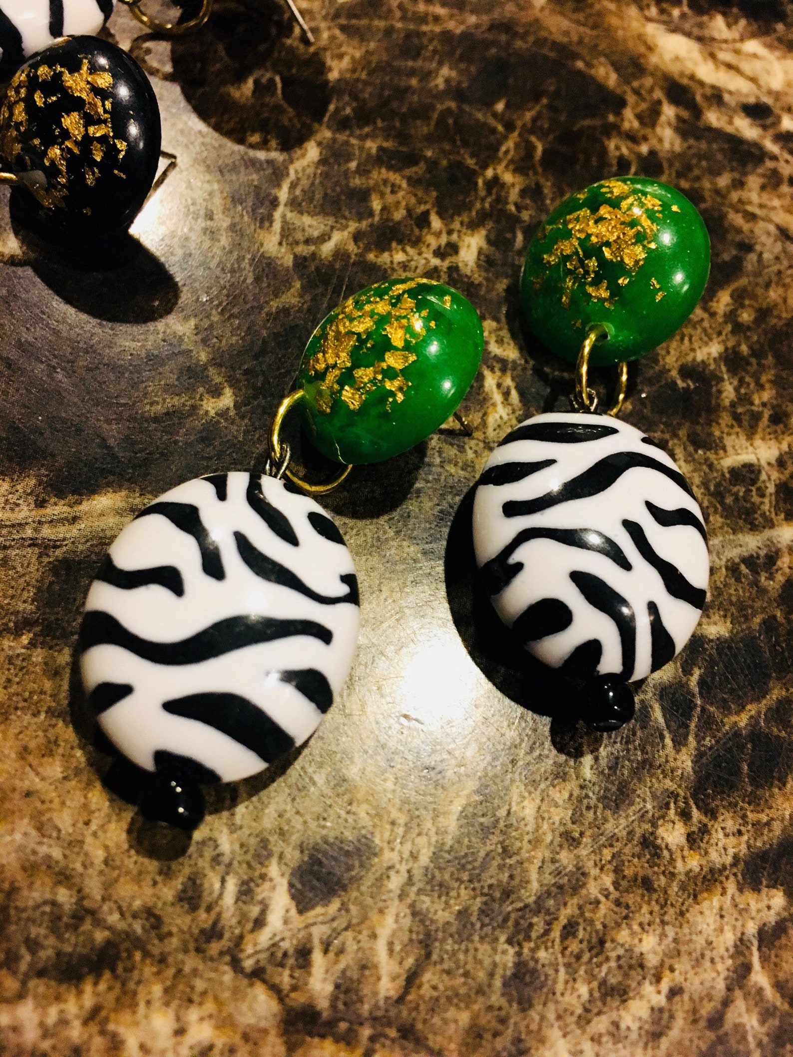 Zebra earrings Etsy