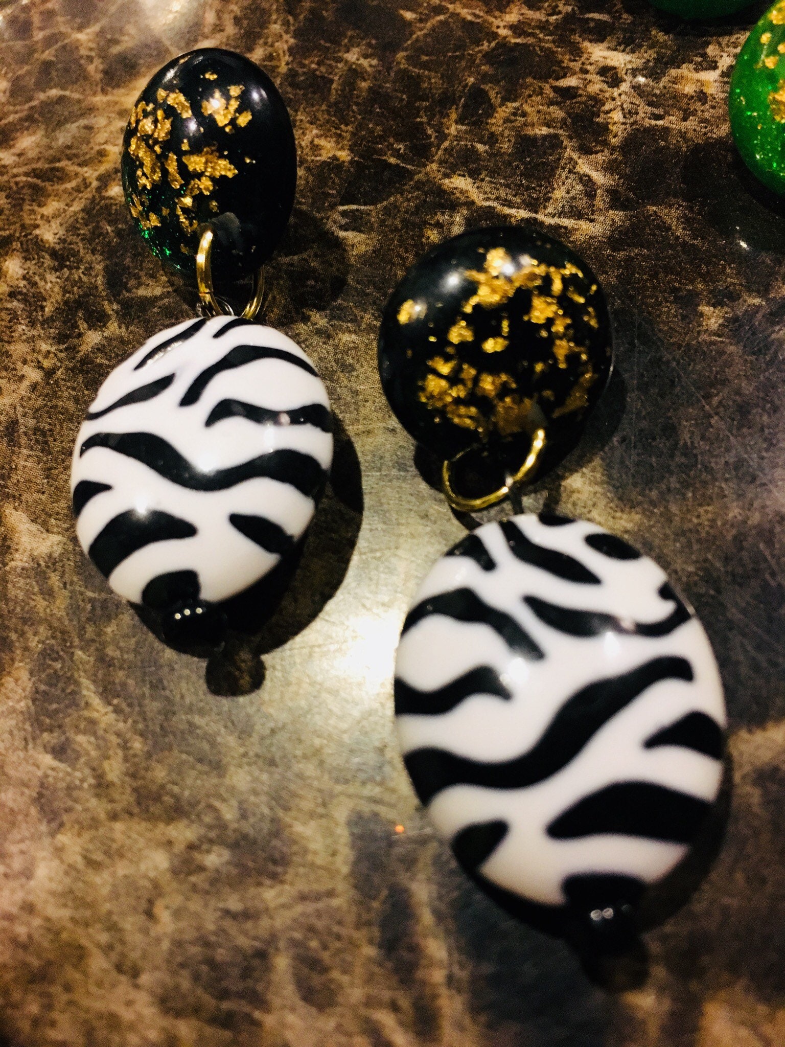 Zebra earrings Etsy