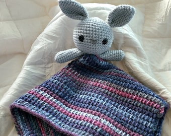 Bunny Lovey Security Blanket | Baby Lovey | Baby and Toddler Toy | Baby Gift | Crochet Blanket | Floppy Eared Bunny Lovey