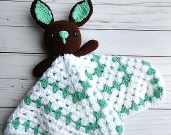 Crochet Bunny Lovey: Granny Square Baby Security Blanket