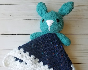 Bunny Lovey Security Blanket | Baby Lovey | Baby and Toddler Toy | Baby Gift | Crochet Blanket | Bunny Rabbit Lovey