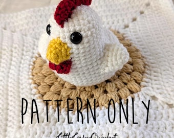 Chicken Lovey Blanket Crochet Pattern | Lovey Crochet Pattern | PDF download