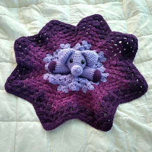 Elephant Lovey Security Blanket | Baby Lovey | Baby and Toddler Toy | Baby Gift | Crochet Blanket | Elephant Lovey