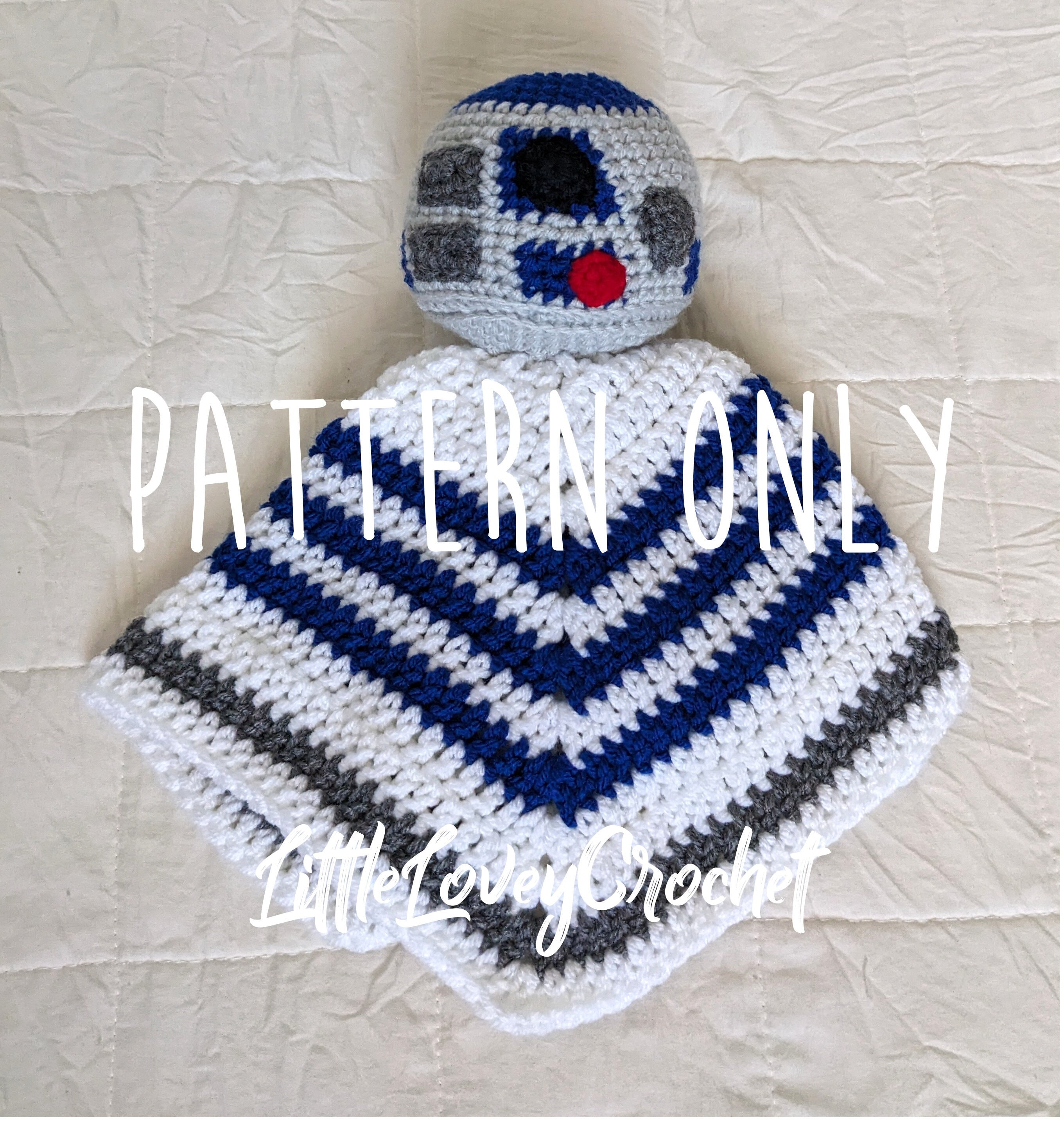 Star Wars R2D2 Crochet Lovey Blanket Pattern (PDF Download) - Etsy