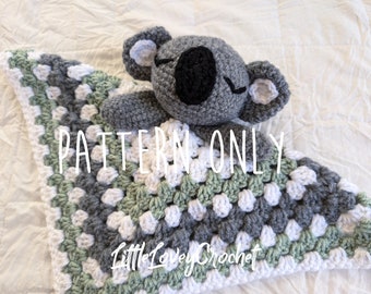 Koala Lovey Blanket Crochet Pattern | Lovey Crochet Pattern | PDF download