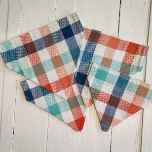 Plaid Over the Collar Dog Bandana