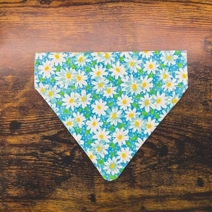 Blue Ditsy Daisy Over the Collar Dog Bandana