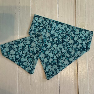 Light Blue Flower Over the Collar Dog Bandana