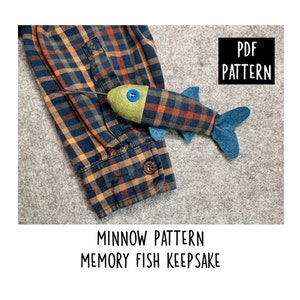 Minnow Fish Pattern: DIY Loved One Memory Keepsake (PDF Download), Made from Shirt or Tie, Christmas Ornament, Stuffed Fish Pattern