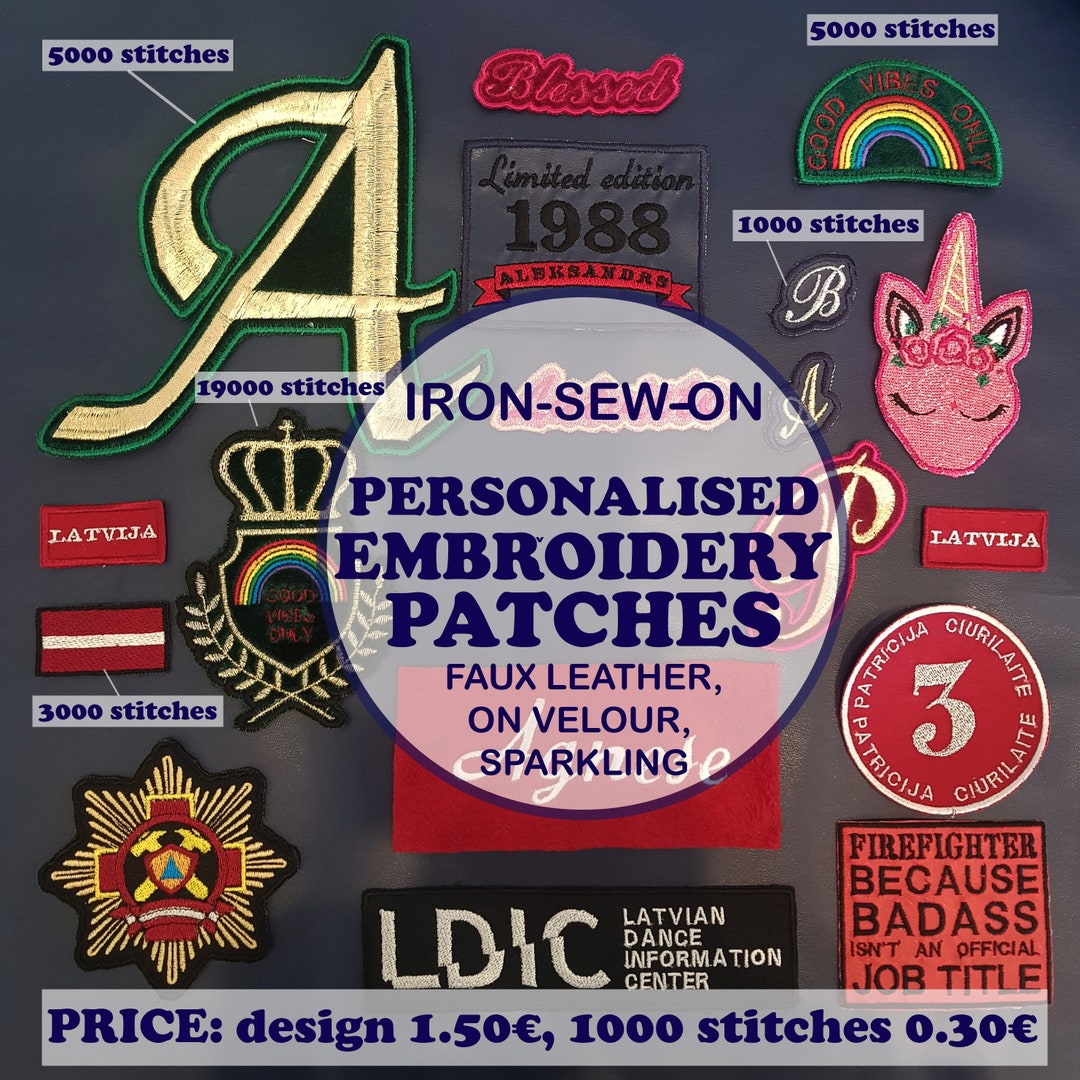 Custom Appliques Personalised Embroidery Sewon Ironon Etsy