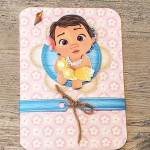 Baby Moana Birthday - Party- Multi/3D Layered - Invitations