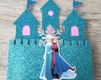 Glitter Schloss (Frozen) - Schloss Einladung - Prinzessin Einladung - Prinzessin Party - Geburtstagseinladung - Multi / 3D Layered Einladung