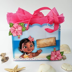 Baby Moana Birthday - Party- Multi/3D Layered - Favor Bag