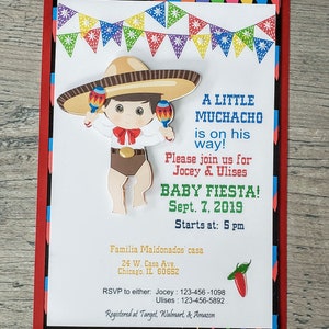 Mariachi Boy Baby Shower - Party- Multi/3D Layered - Uitnodigingen