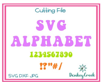 Bubble letters svg bubble alphabet groovy letters silhouette cut file bubble svg alphabet 70's font