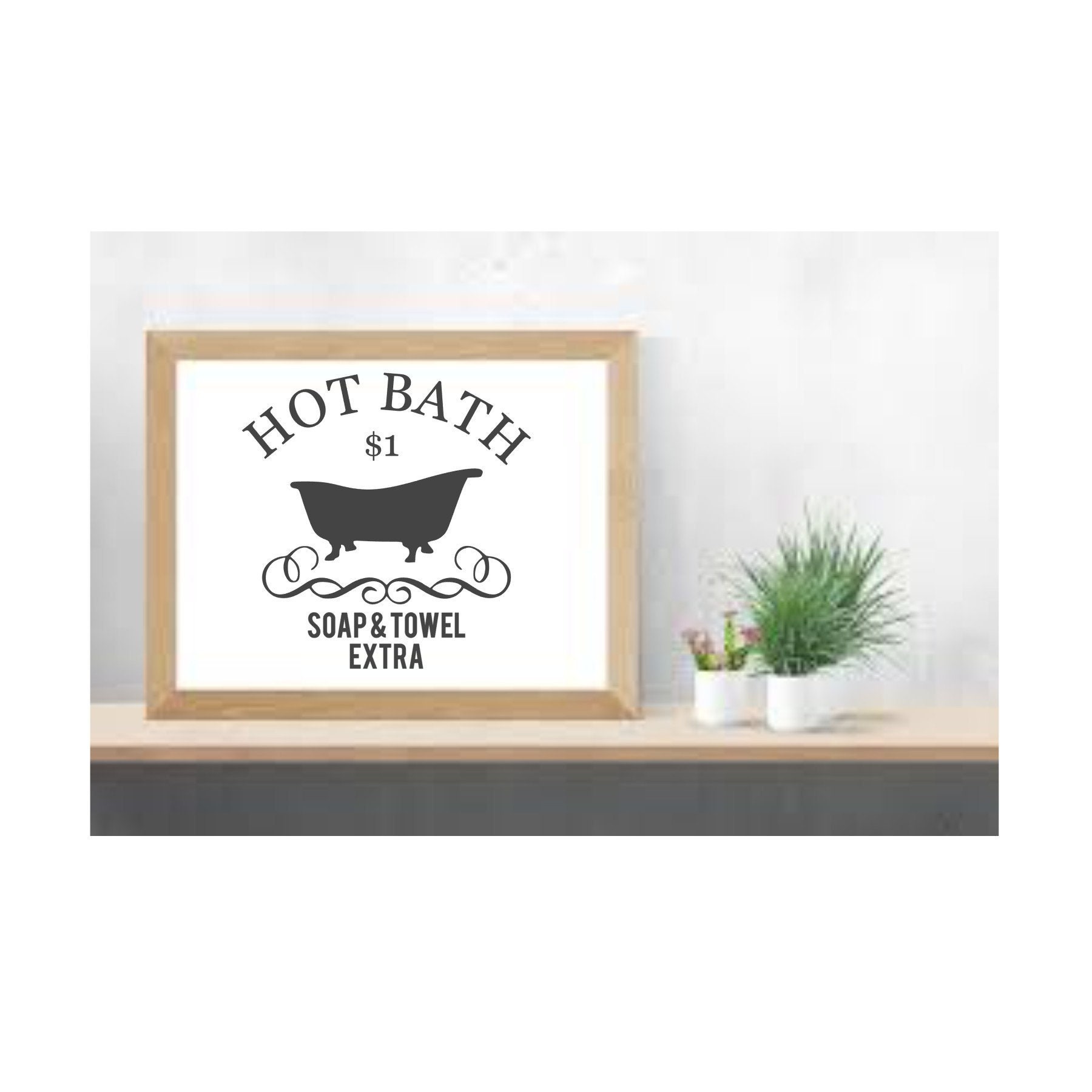 Download Hot Bath SVG vintage bath tub clip art bathroom sign svg | Etsy