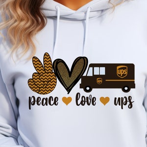 Peace Love-sublimatieontwerp, clipart postvrachtwagen, png, bezorger, postbode, sublimatiedownload, handgetekende