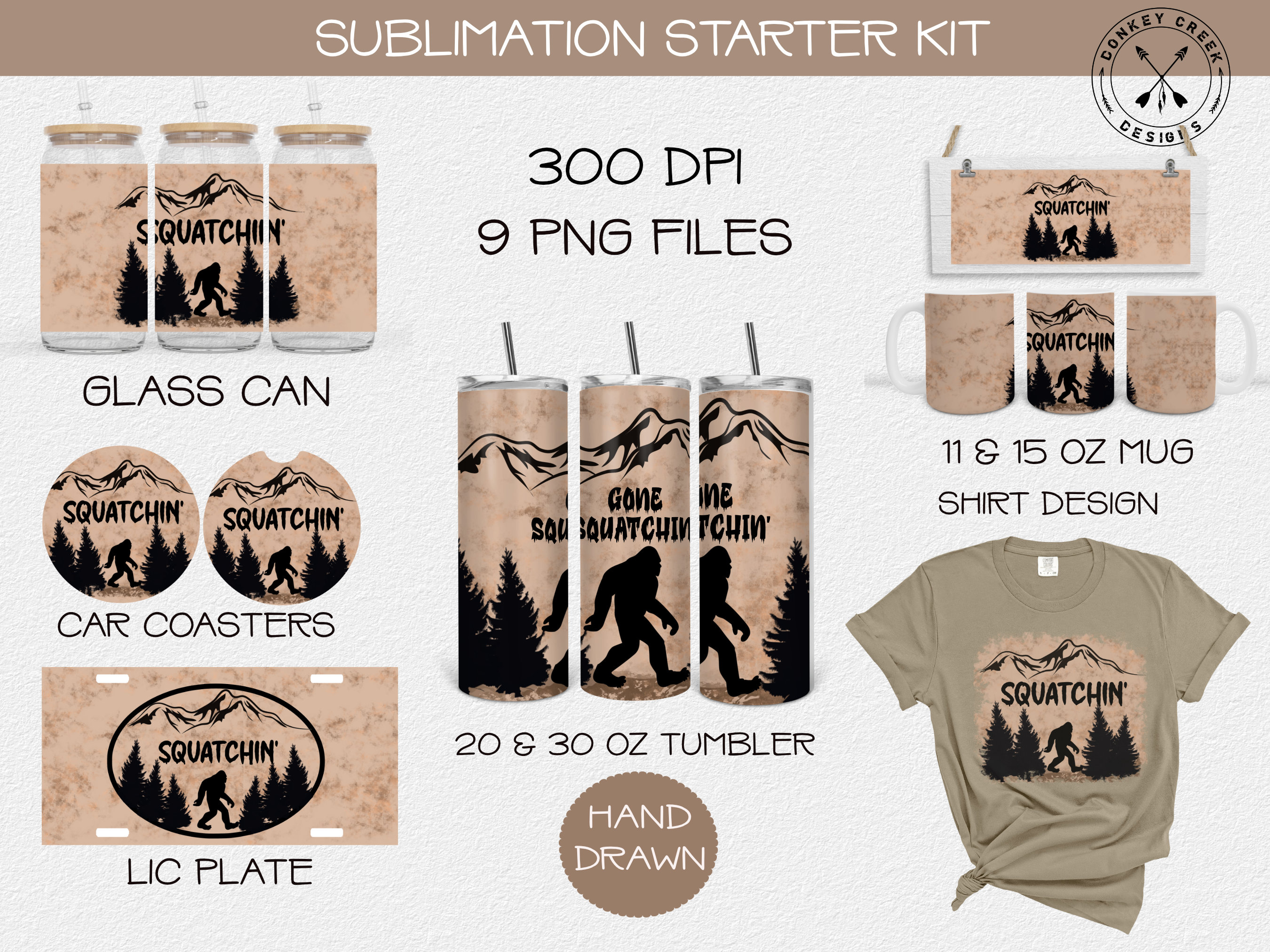 Sublimation Bundle, Gone Squatchin', Bigfoot Tumbler Wrap
