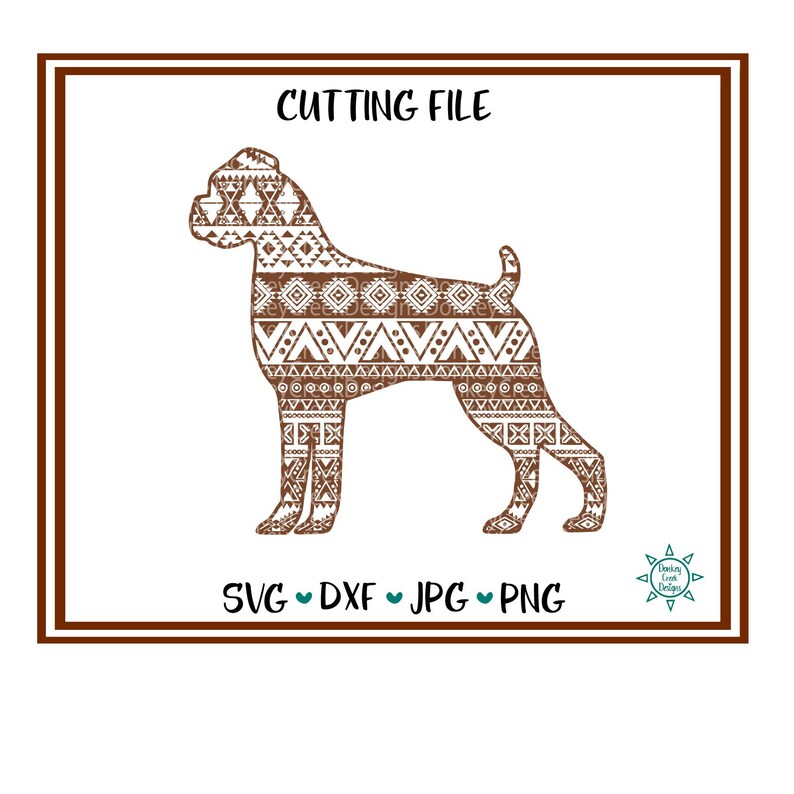 Boxer dog SVG Boxer love aztec tribal pattern mandala | Etsy