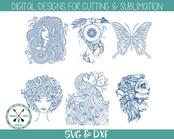 Download Mandala SVG bundle adult coloringPeacock butterfly sugar ...