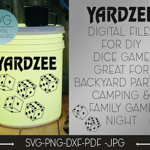 Yardzee SVG, Yardzee Würfelspiel Bundle, Familie Yard Spiel, Yard Dice, Yardzee Schablone SVG, Camping Spiele, Silhouette Cricut svg Datei